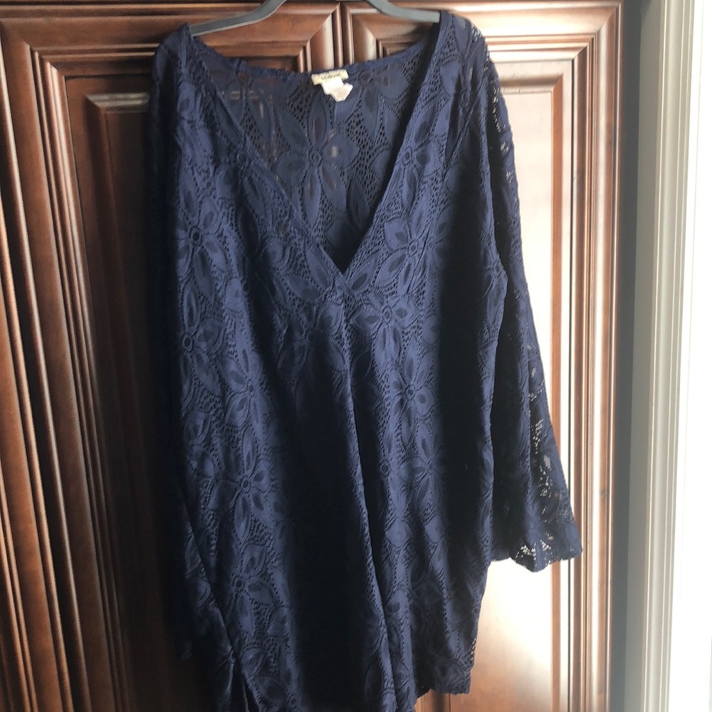 Lace Blue bathing suit coverup